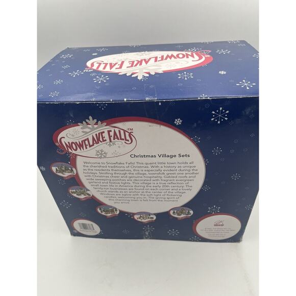 Snowflake Falls 8 Piece Porcelain Toy Castle Set Christmas Village Decor - Picture 9 of 12